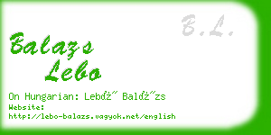 balazs lebo business card